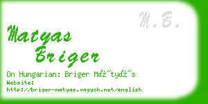 matyas briger business card